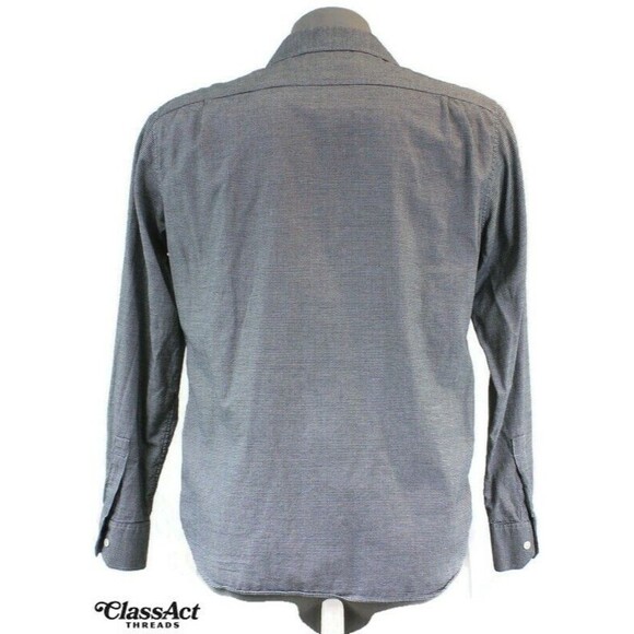 BONOBOS Shirt Long Sleeve Button Up Gray Houndstooth Slim Fit Sz L - Picture 5 of 7